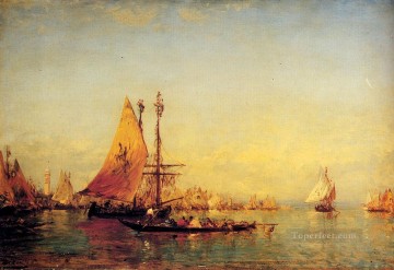 Felix Ziem Painting - The Grand Canal Venice 1 boat Barbizon Felix Ziem